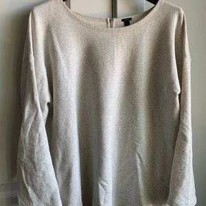 J Crew Jaspe Sweatshirt Tunic Gray Back Zip Size Large